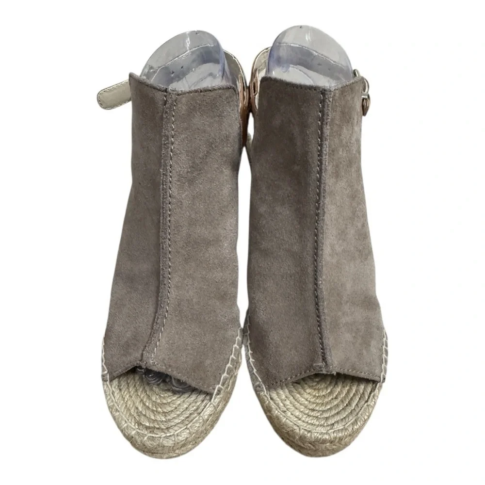 Seychelles Charismatic Taupe Suede Espadrille Wedge Sandals Women’s Size 9